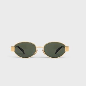 Celine TRIOMPHE METAL 01 SUNGLASSES IN METAL GOLD / GREEN